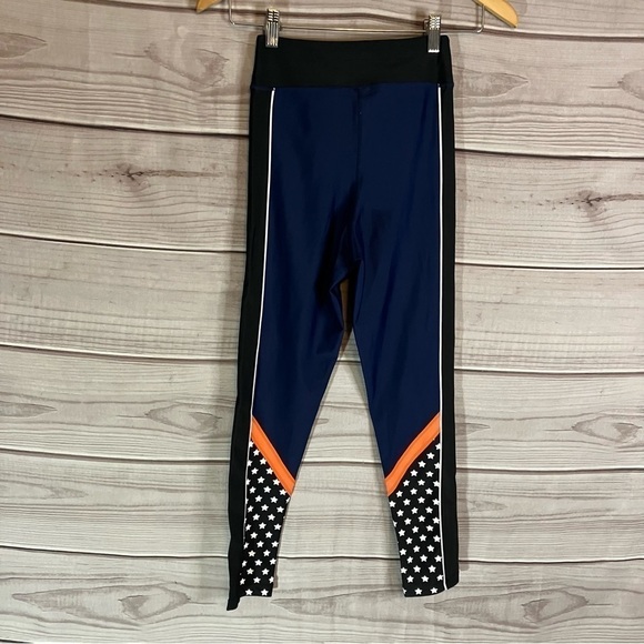 P.e Nation Down The Wire High Waisted Blue Star Printed Leggings - Picture 7 of 10